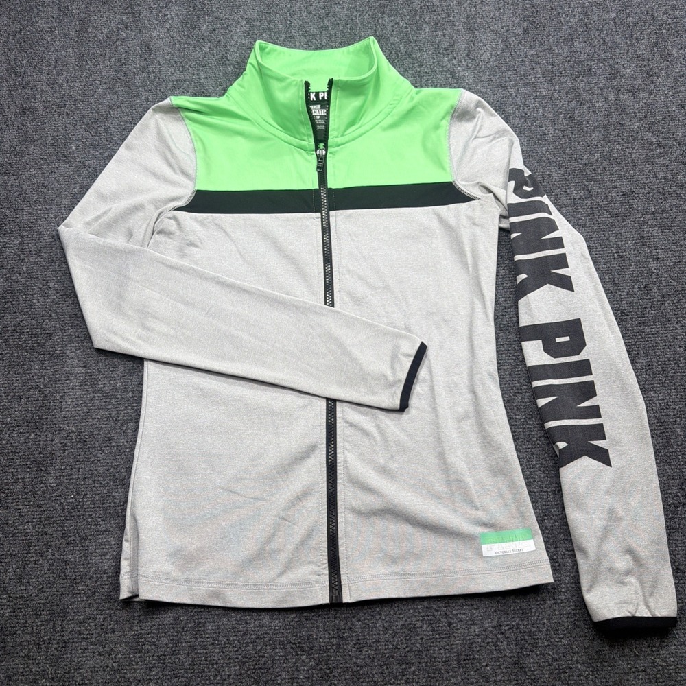 Y2K Victoria's‎ Secret PINK ULTIMATE XS Light Track Jacket Sweatshirt Full Zip